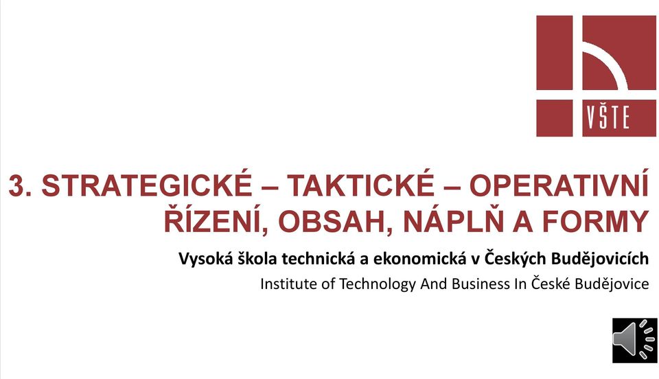 3. STRATEGICKÉ TAKTICKÉ OPERATIVNÍ ŘÍZENÍ, OBSAH, NÁPLŇ A FORMY - PDF Free  Download