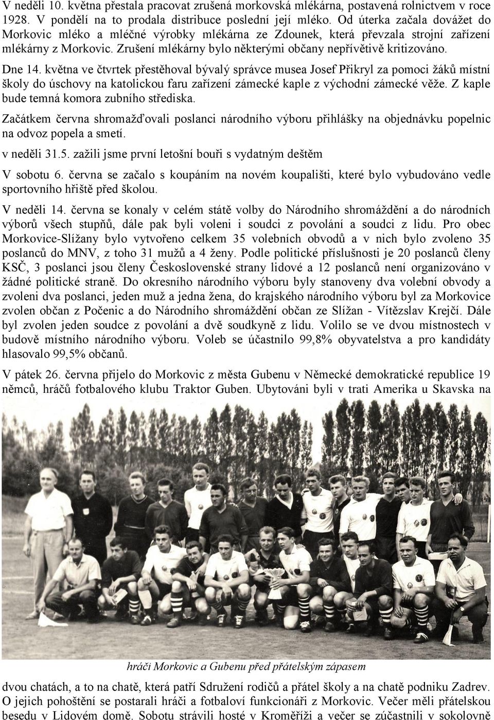 Dne 14. května ve čtvrtek přestěhoval bývalý správce musea Josef Přikryl za pomoci žáků místní školy do úschovy na katolickou faru zařízení zámecké kaple z východní zámecké věže.