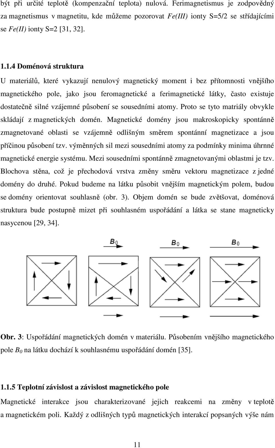 silné vzájemné působení se sousedními atomy. Proto se tyto matriály obvykle skládají z magnetických domén.