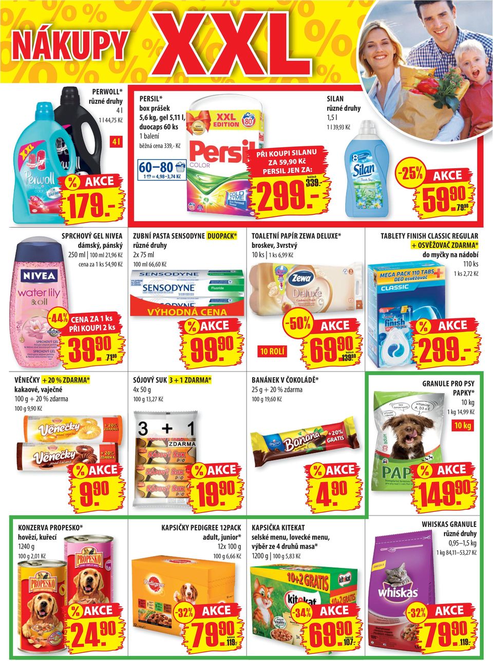 SPRCHOVÝ GEL NIVEA dámský, pánský 250 ml 100 ml 21,96 Kč cena za 54, Kč ZUBNÍ PASTA SENSODYNE DUOPACK* 2x 75 ml 100 ml 66,60 Kč TOALETNÍ PAPÍR ZEWA DELUXE* broskev, 3vrstvý 10 ks 6,99 Kč TABLETY