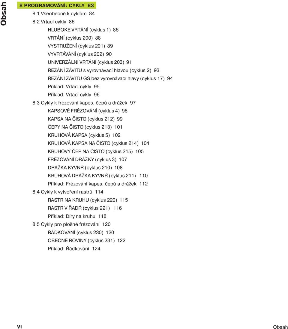 2) 93 ŘEZÁNÍ ZÁVITU GS bez vyrovnávac hlavy (cyklus 17) 94 Př klad: Vrtac cykly 95 Př klad: Vrtac cykly 96 8.
