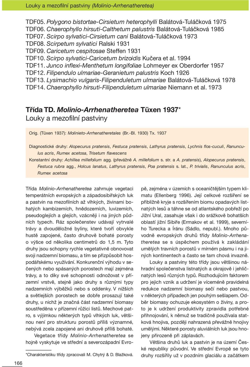 1994 TDF11. Junco inflexi-menthetum longifoliae Lohmeyer ex Oberdorfer 1957 TDF12. Filipendulo ulmariae-geranietum palustris Koch 1926 TDF13.