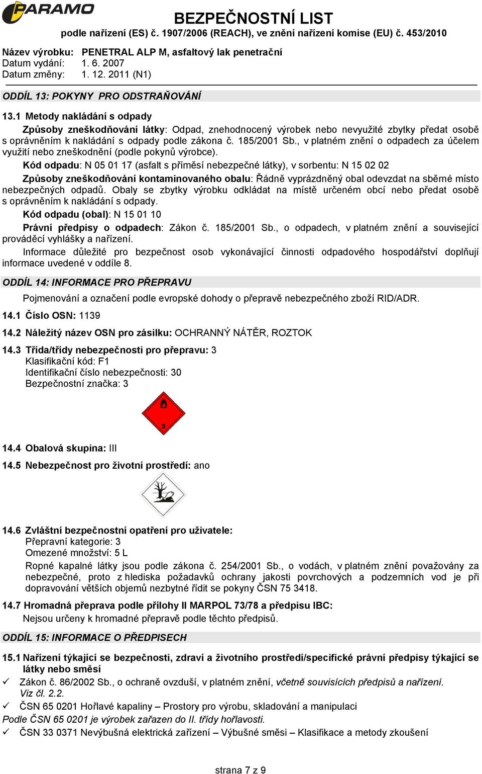 , v platném znění o odpadech za účelem využití nebo zneškodnění (podle pokynů výrobce).