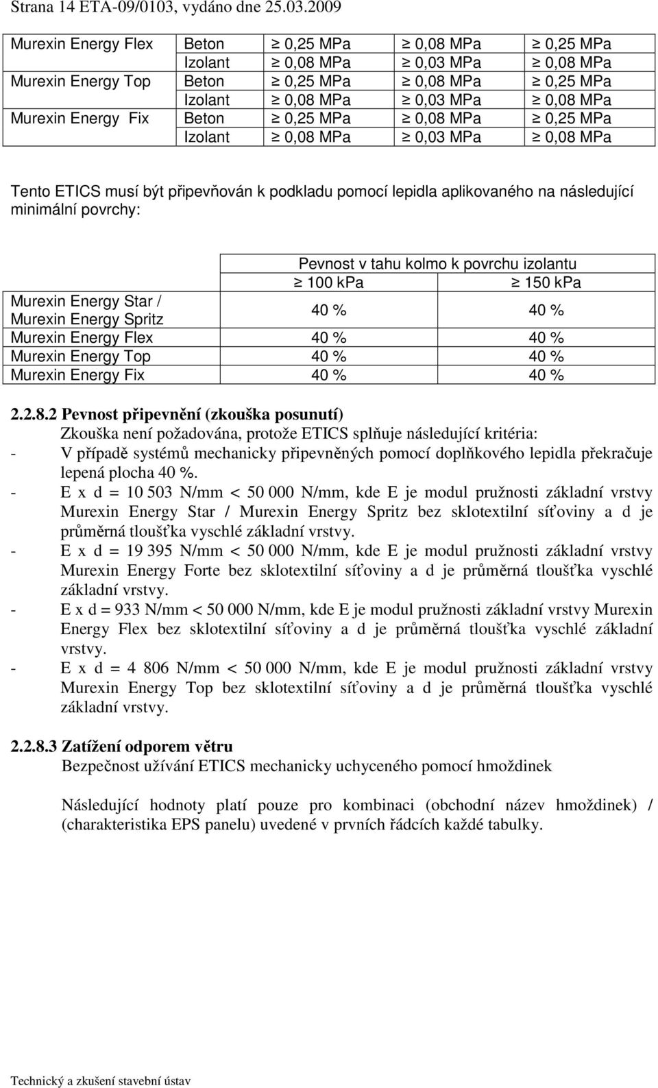 2009 Murein Energy Fle Murein Energy Top Murein Energy Fi Beton 0,25 MPa 0,08 MPa 0,25 MPa Izolant 0,08 MPa 0,03 MPa 0,08 MPa Beton 0,25 MPa 0,08 MPa 0,25 MPa Izolant 0,08 MPa 0,03 MPa 0,08 MPa Beton