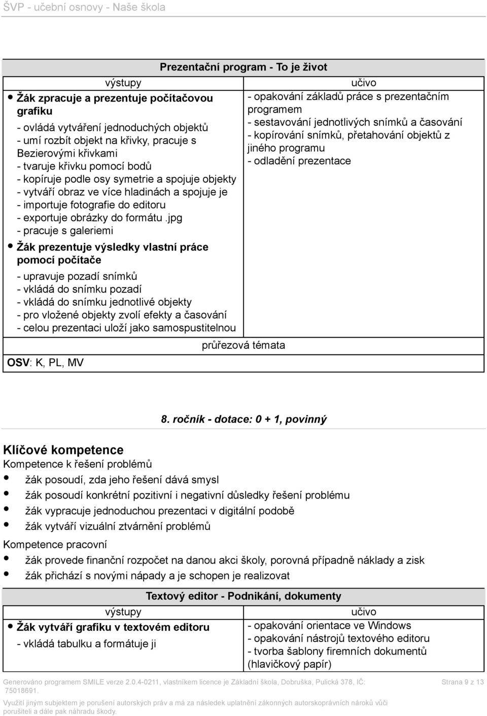 jpg - pracuje s galeriemi Žák prezentuje výsledky vlastní práce pomocí počítače - upravuje pozadí snímků - vkládá do snímku pozadí - vkládá do snímku jednotlivé objekty - pro vložené objekty zvolí