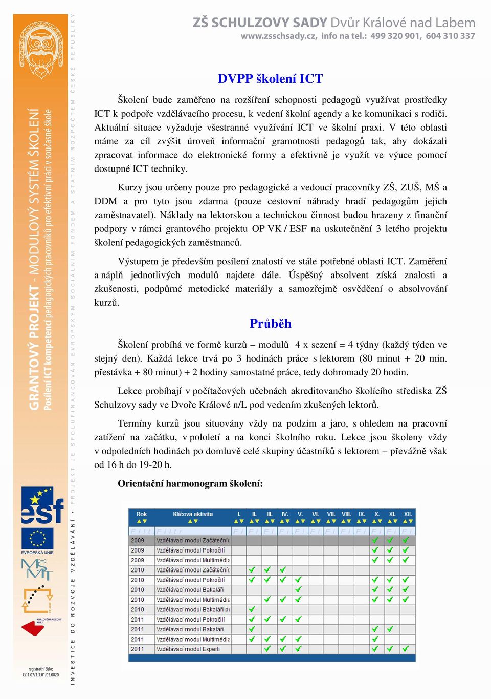 V této oblasti máme za cíl zvýšit úroveň informační gramotnosti pedagogů tak, aby dokázali zpracovat informace do elektronické formy a efektivně je využít ve výuce pomocí dostupné ICT techniky.