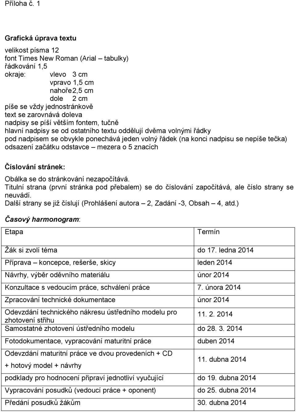 odsazení začátku odstavce mezera o 5 znacích Číslování stránek: Obálka se do stránkování nezapočítává.