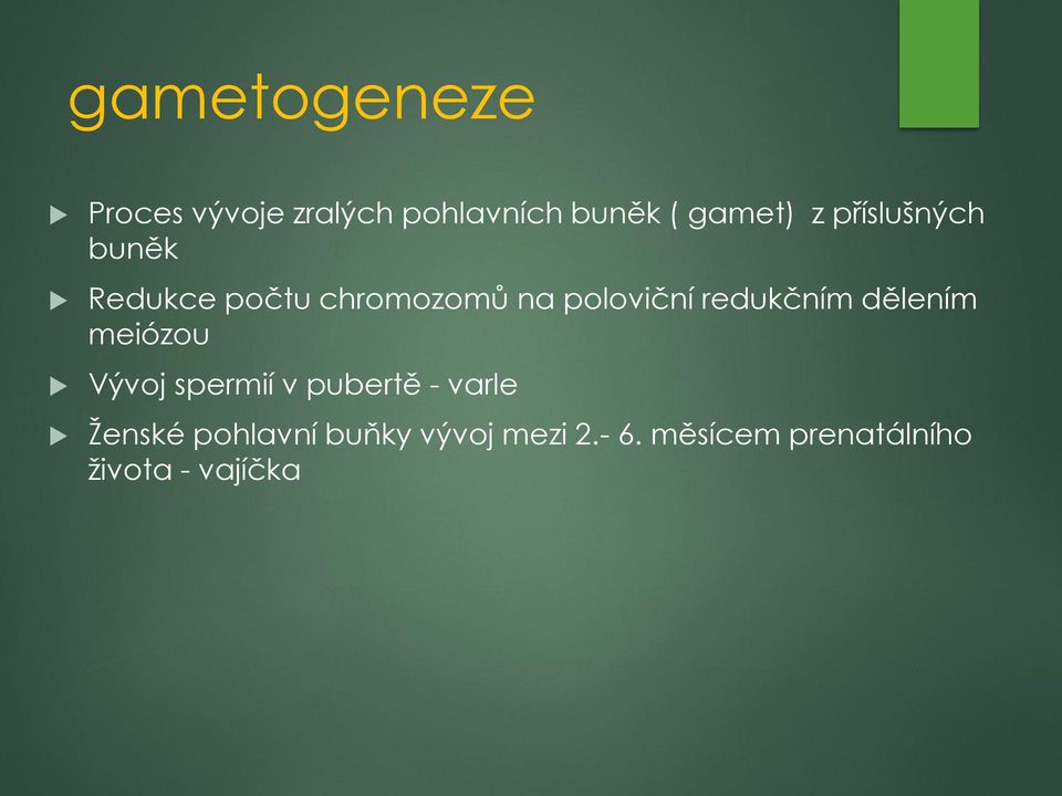 redukčním dělením meiózou Vývoj spermií v pubertě - varle