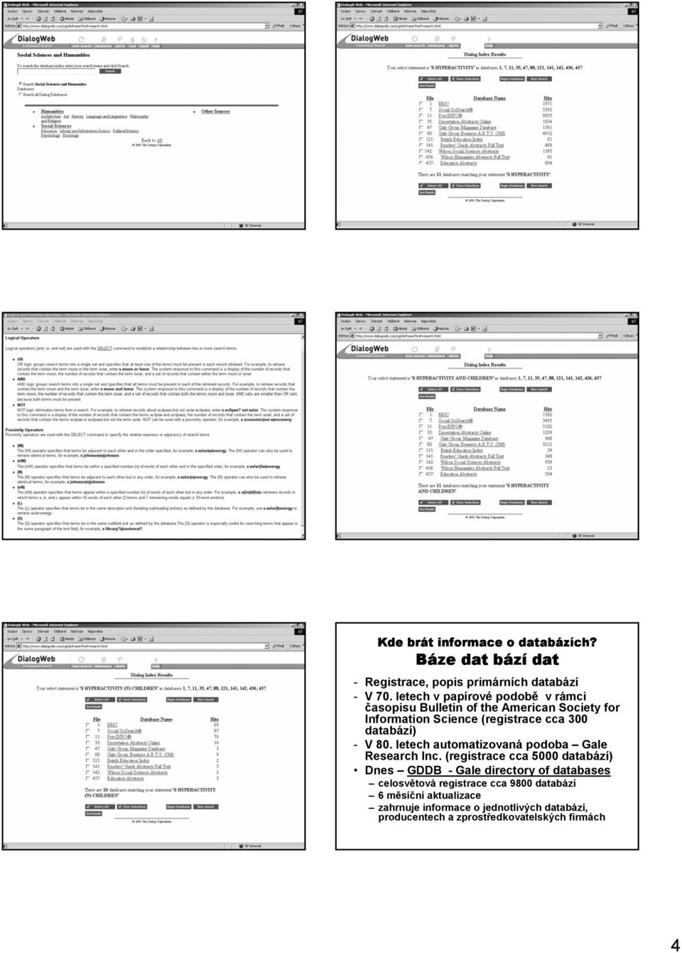 databází) - V 80. letech automatizovaná podoba Gale Research Inc.