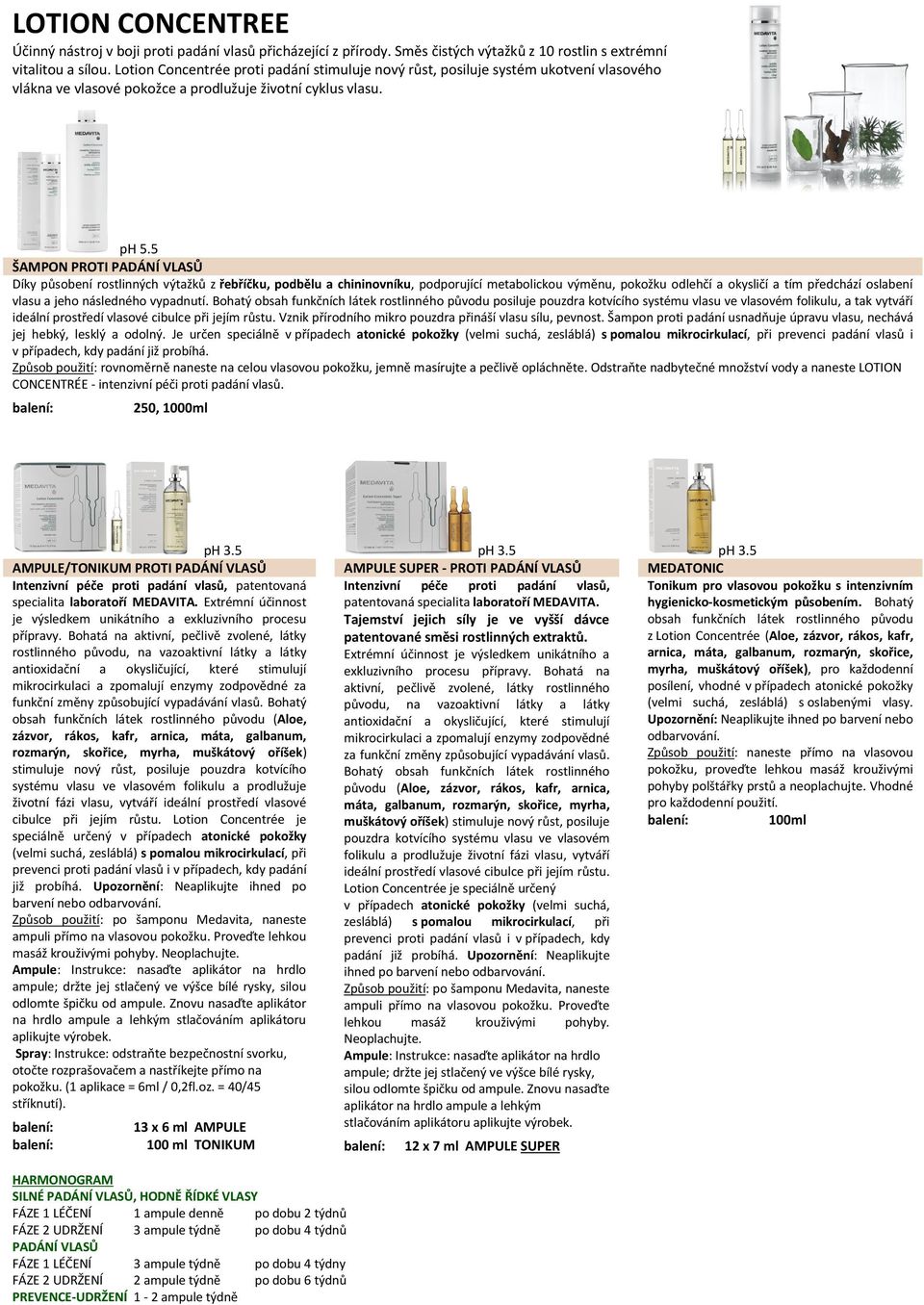 5 ŠAMPON PROTI PADÁNÍ VLASŮ Díky působení rostlinných výtažků z řebříčku, podbělu a chininovníku, podporující metabolickou výměnu, pokožku odlehčí a okysličí a tím předchází oslabení vlasu a jeho