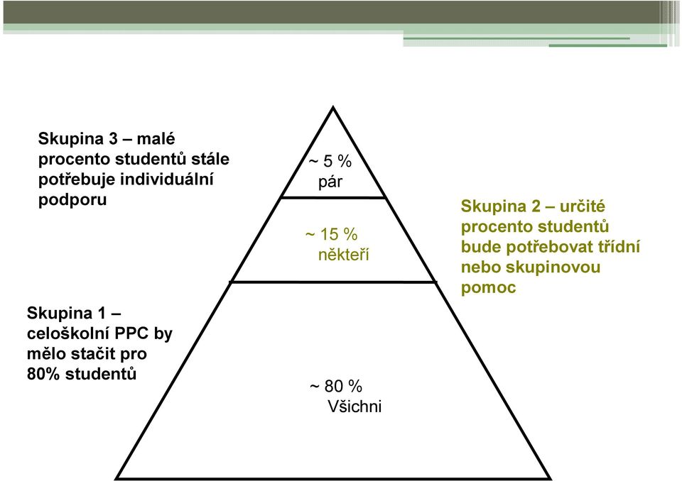 studentů ~ 5 % pár ~ 15 % někteří ~ 80 % Všichni Skupina 2