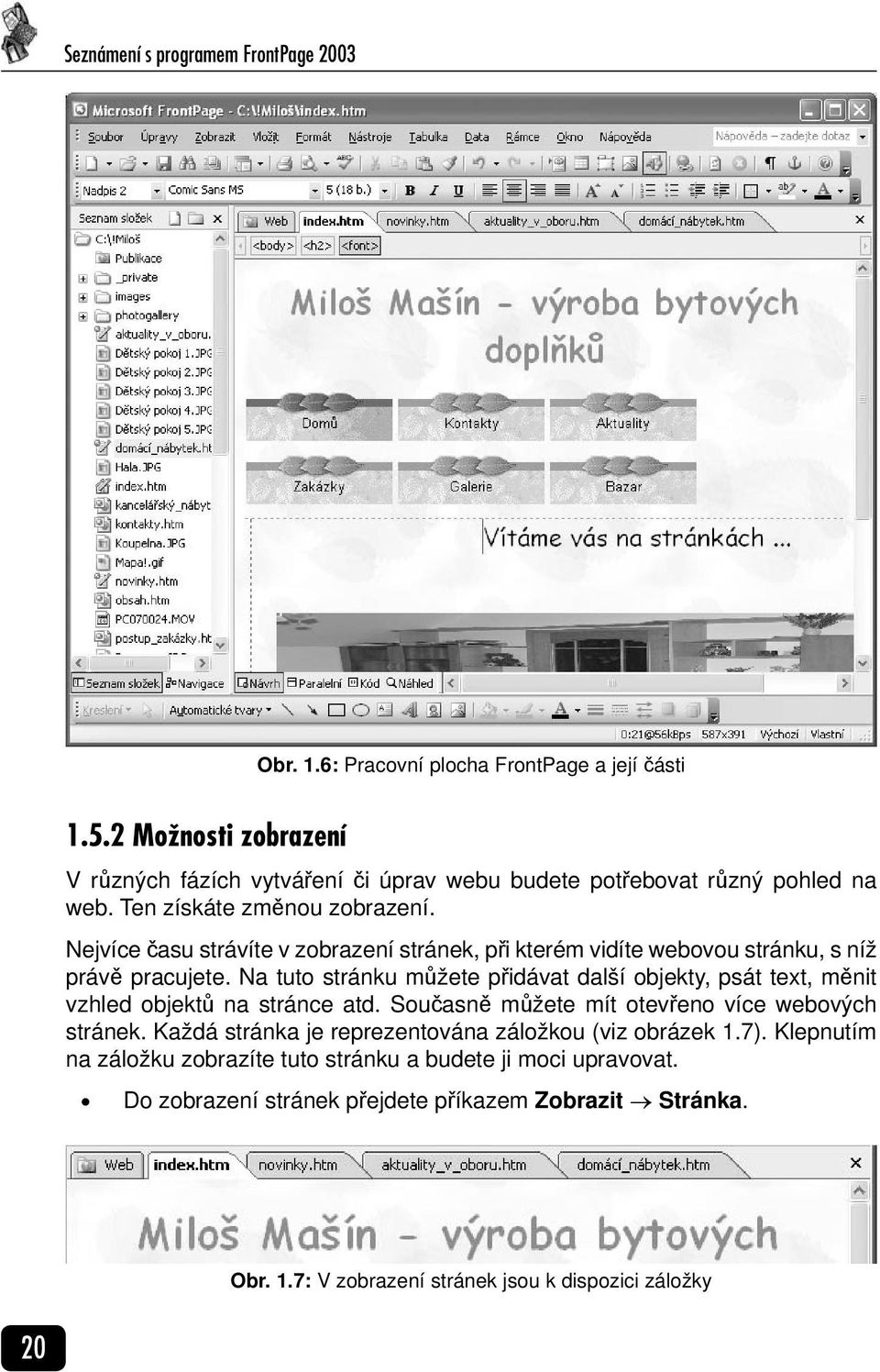 Nejvíce času strávíte v zobrazení stránek, při kterém vidíte webovou stránku, s níž právě pracujete.