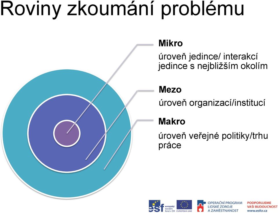 okolím Mezo úroveň organizací/institucí