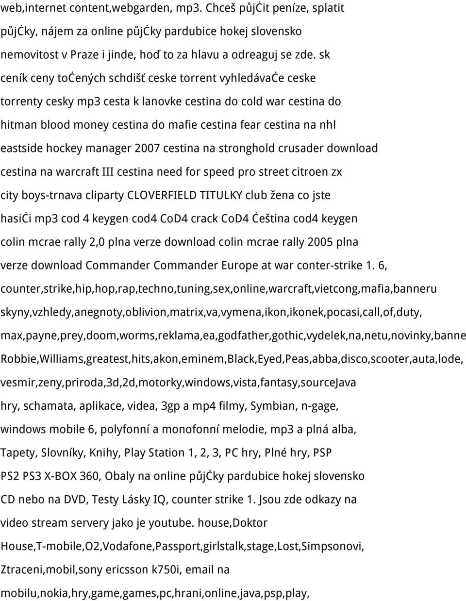 eastside hockey manager 2007 cestina na stronghold crusader download cestina na warcraft III cestina need for speed pro street citroen zx city boys-trnava cliparty CLOVERFIELD TITULKY club žena co