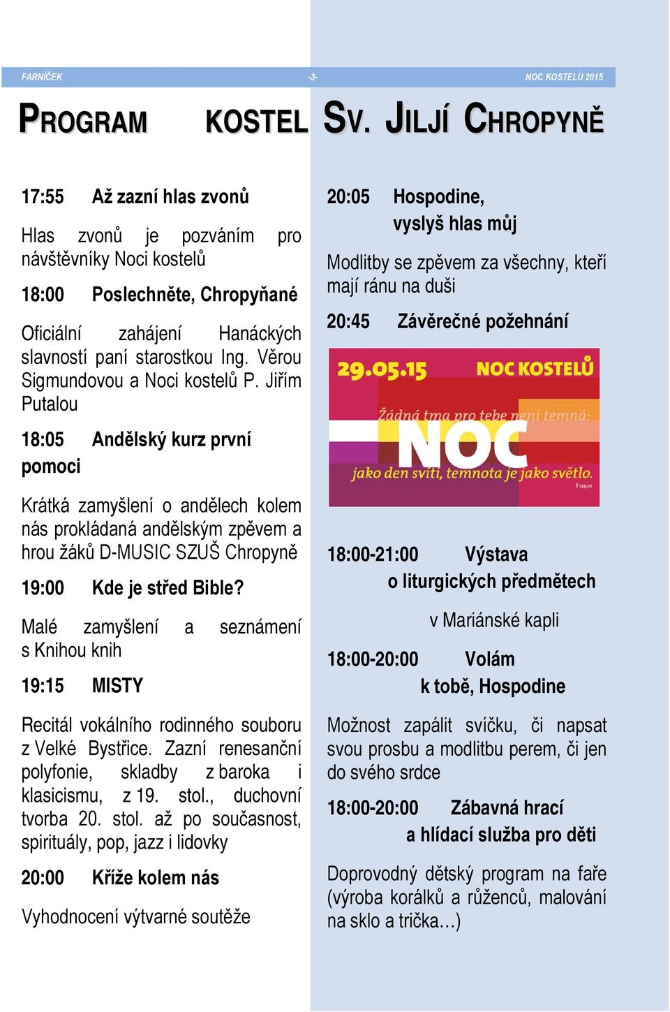 Věrou Sigmundovou a Noci kostelů P.