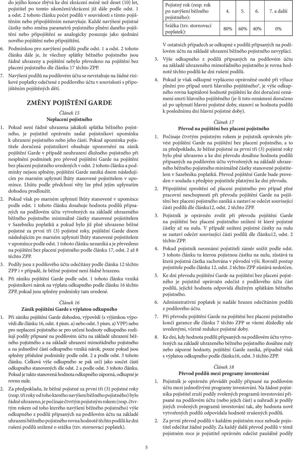 Každé navýšení pojistné částky nebo změna parametrů pojistného plnění daného pojištění nebo připojištění se analogicky posuzuje jako sjednání nového pojištění nebo připojištění. 6.