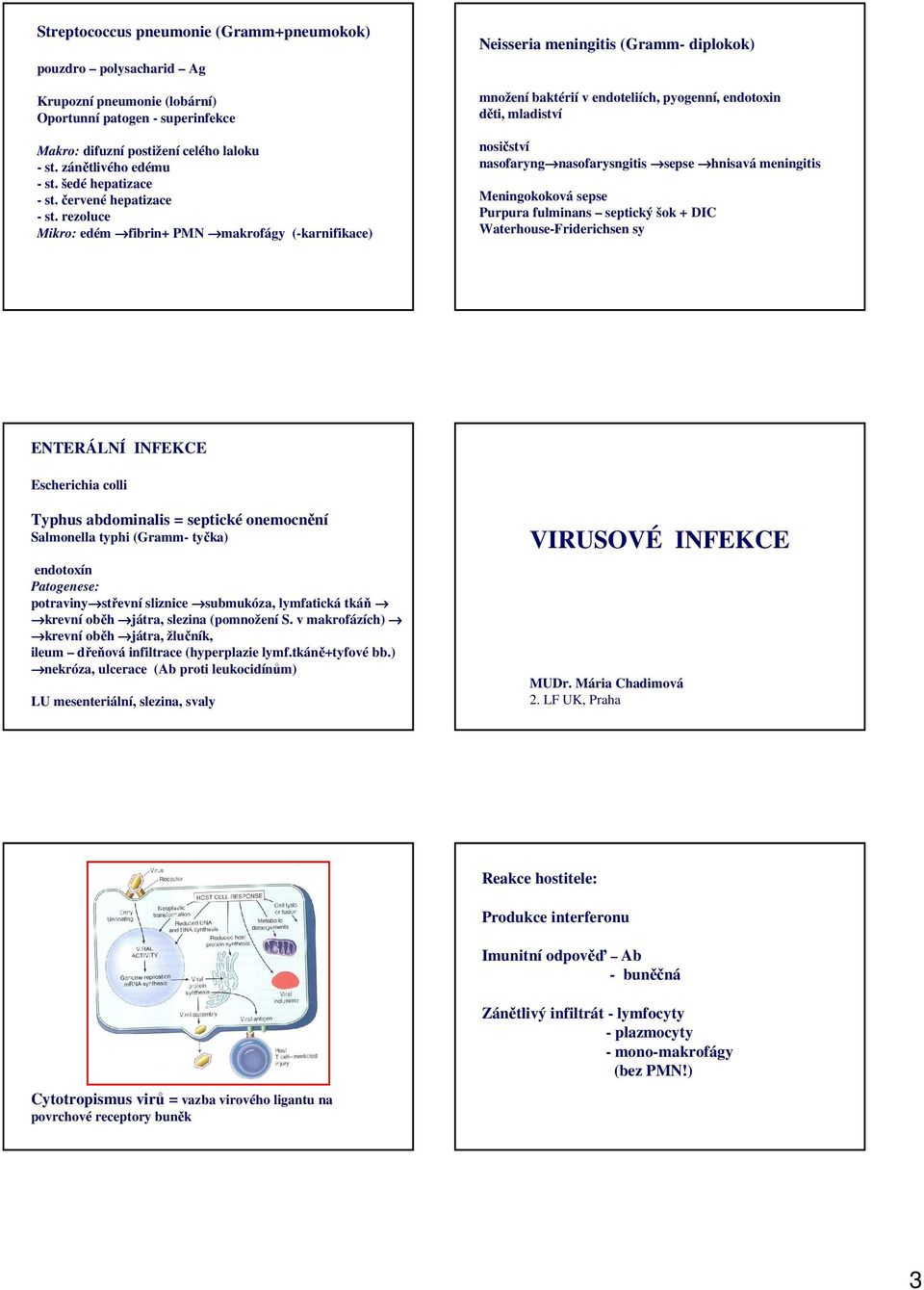 rezoluce Mikro: edém fibrin+ PMN makrofágy (-karnifikace) Neisseria meningitis (Gramm- diplokok) množení baktérií v endoteliích, pyogenní, endotoxin děti, mladiství nosičství nasofaryng