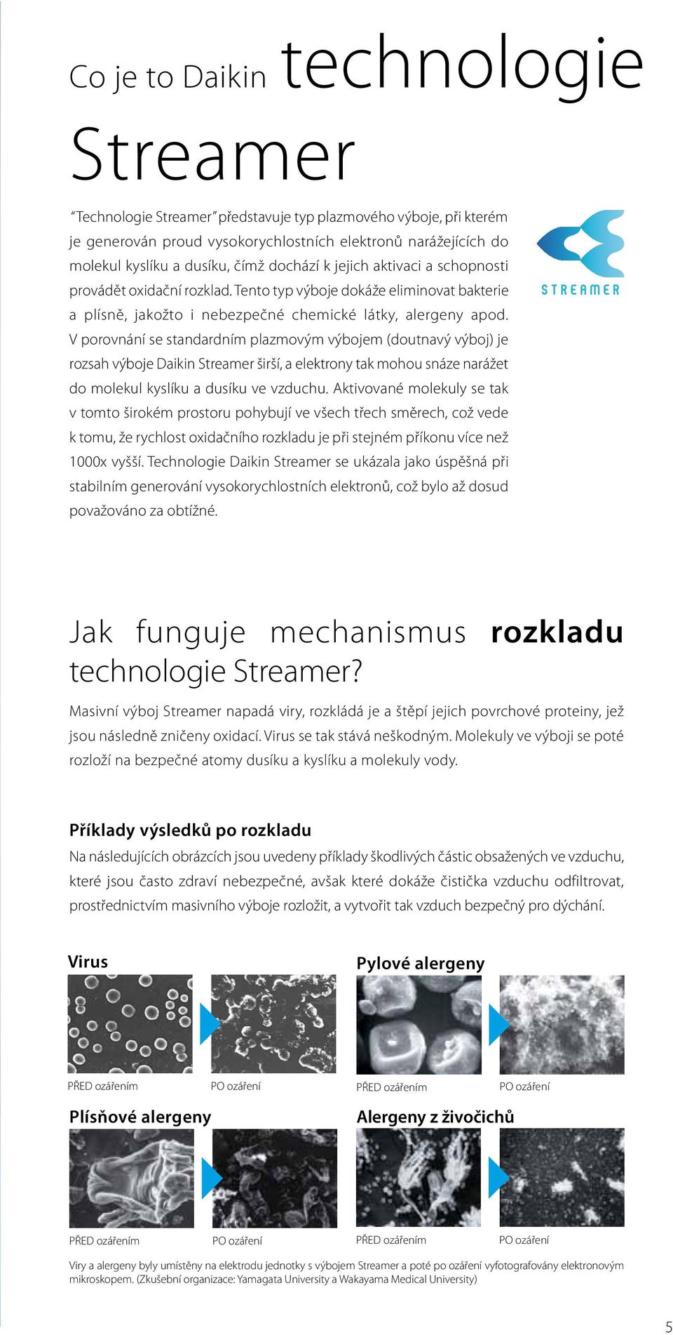 V porovnání se standardním plazmovým výbojem (doutnavý výboj) je rozsah výboje Daikin Streamer širší, a elektrony tak mohou snáze narážet do molekul kyslíku a dusíku ve vzduchu.