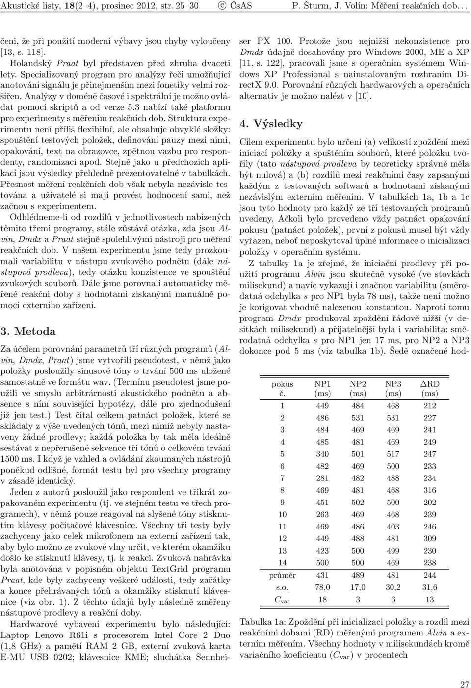Analýzy v doméně časové i spektrální je možno ovládat pomocí skriptů a od verze 5.3 nabízí také platformu pro experimenty s měřením reakčních dob.