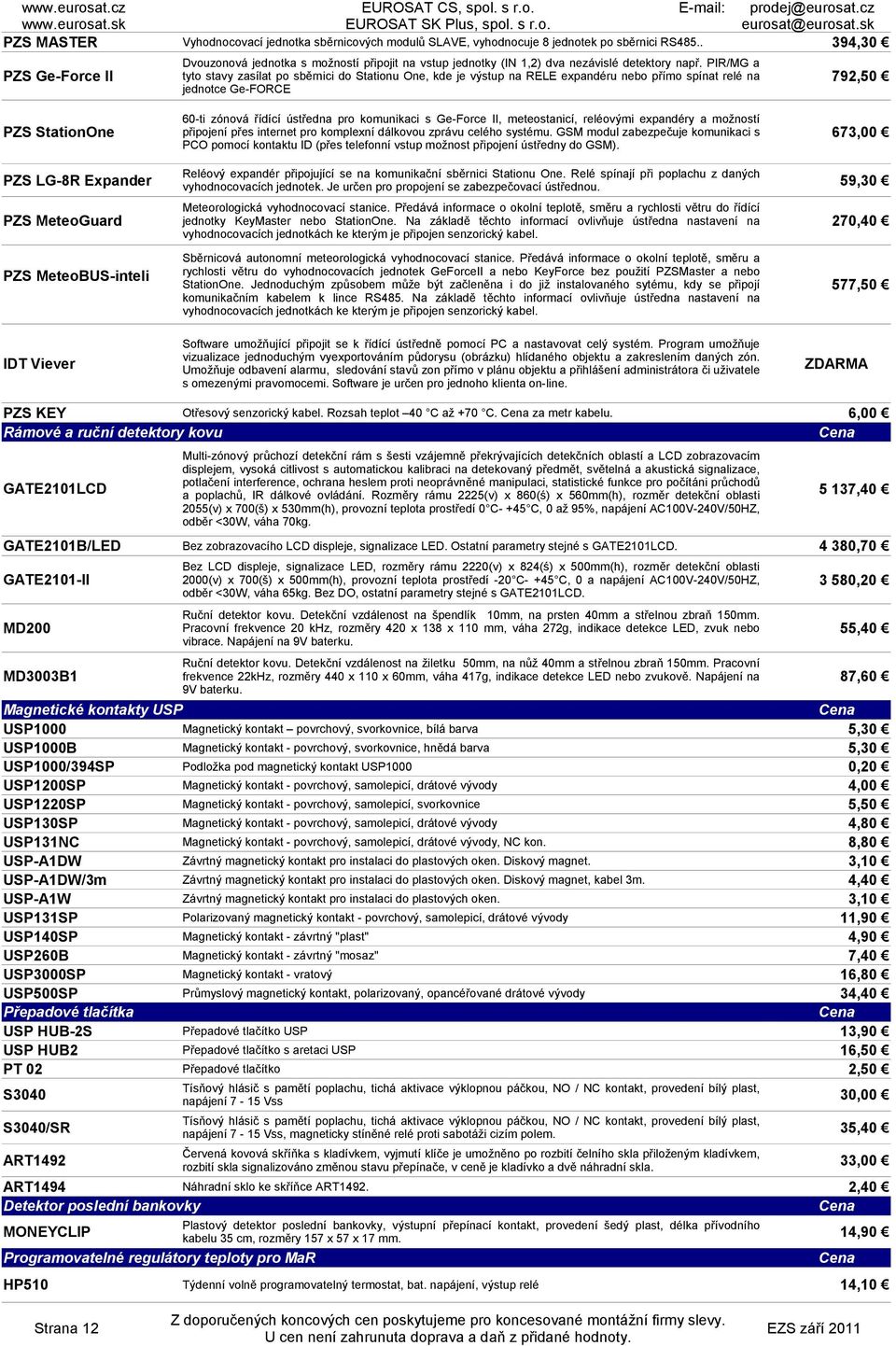PIR/MG a PZS Ge-Force II tyto stavy zasílat po sběrnici do Stationu One, kde je výstup na RELE expandéru nebo přímo spínat relé na 792,50 jednotce Ge-FORCE 60-ti zónová řídící ústředna pro komunikaci