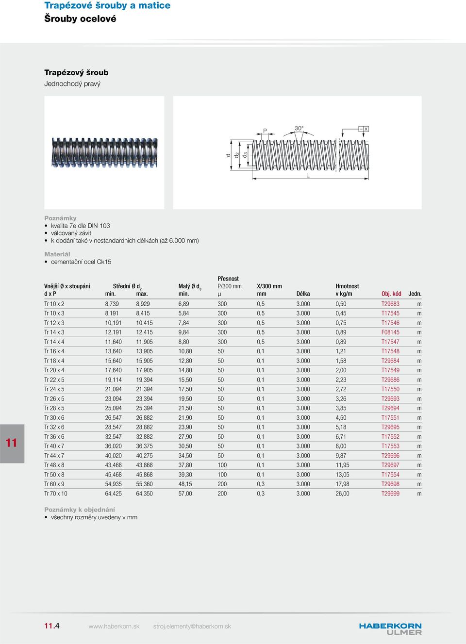 000 0,50 T29683 m Tr 10 x 3 8,191 8,415 5,84 300 0,5 3.000 0,45 T17545 m Tr 12 x 3 10,191 10,415 7,84 300 0,5 3.000 0,75 T17546 m Tr 14 x 3 12,191 12,415 9,84 300 0,5 3.