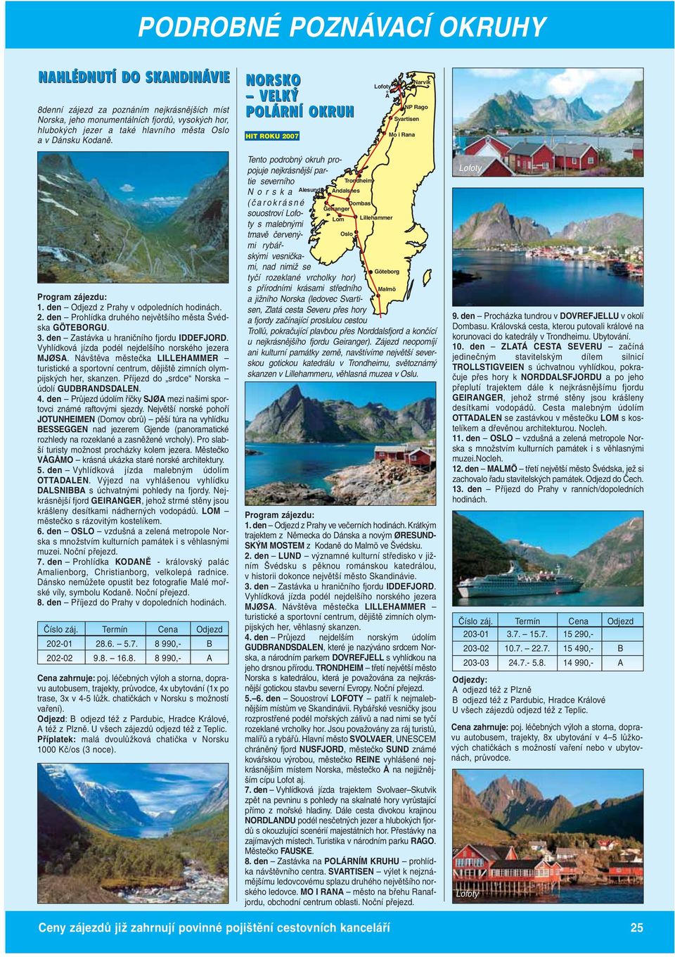 den Zastávka u hraničního fjordu IDDEFJORD. Vyhlídková jízda podél nejdelšího norského jezera MJØSA.