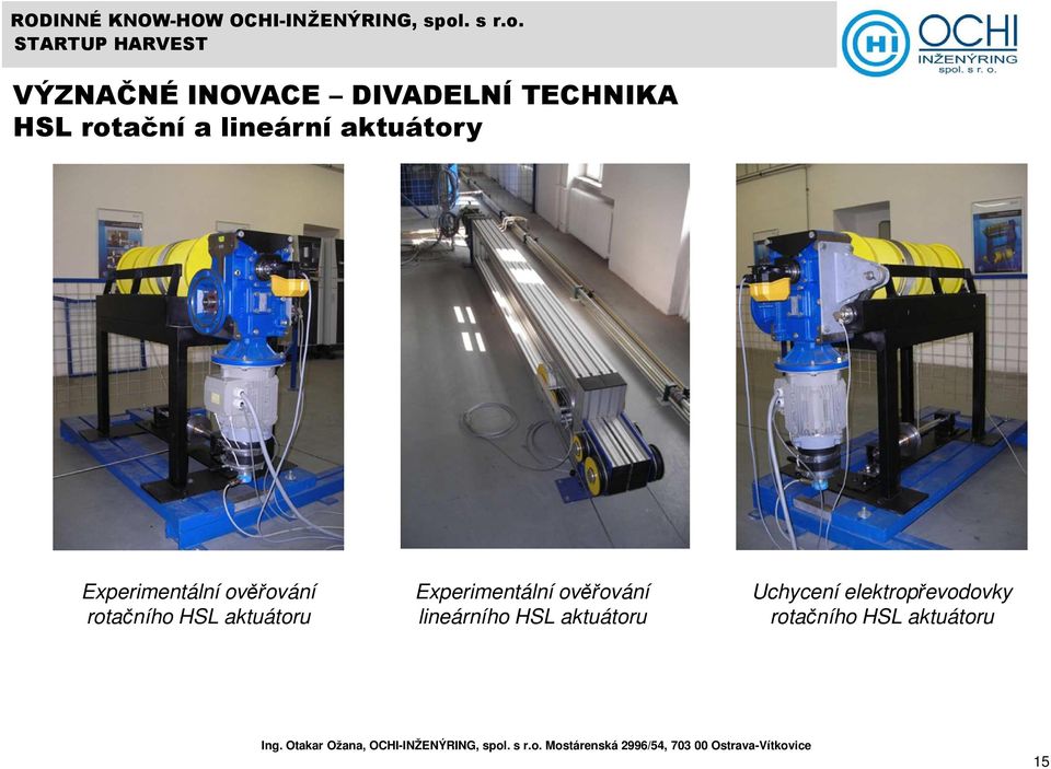 HSL aktuátoru Experimentální ověřování lineárního HSL