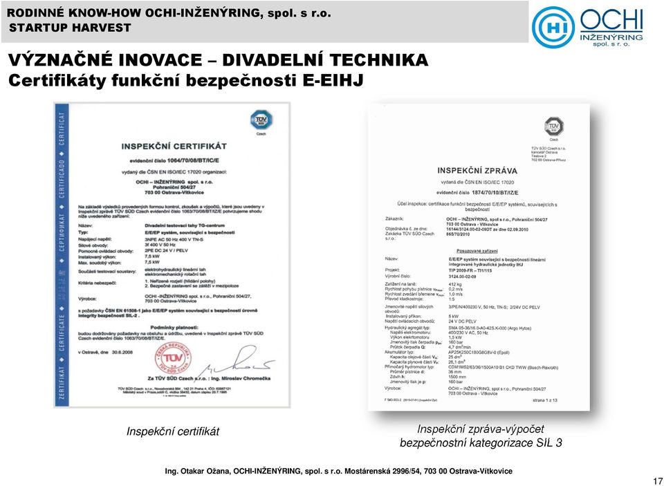 Inspekční certifikát Inspekční