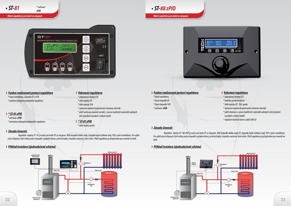 (termik) * plášť určen pro montáž na kotli, z vysoce kvalitních materiálů odolných vůči působení vysokých i nízkých teplot Zásada činnosti: Regulátor teploty ST 81 je určen pro kotle se zásypem.
