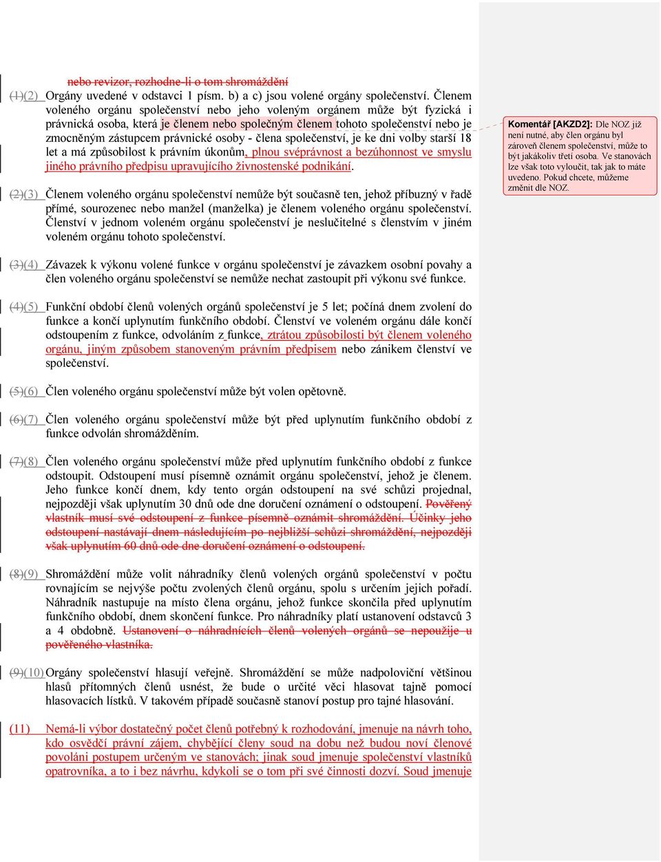 - člena společenství, je ke dni volby starší 18 let a má způsobilost k právním úkonům, plnou svéprávnost a bezúhonnost ve smyslu jiného právního předpisu upravujícího živnostenské podnikání.