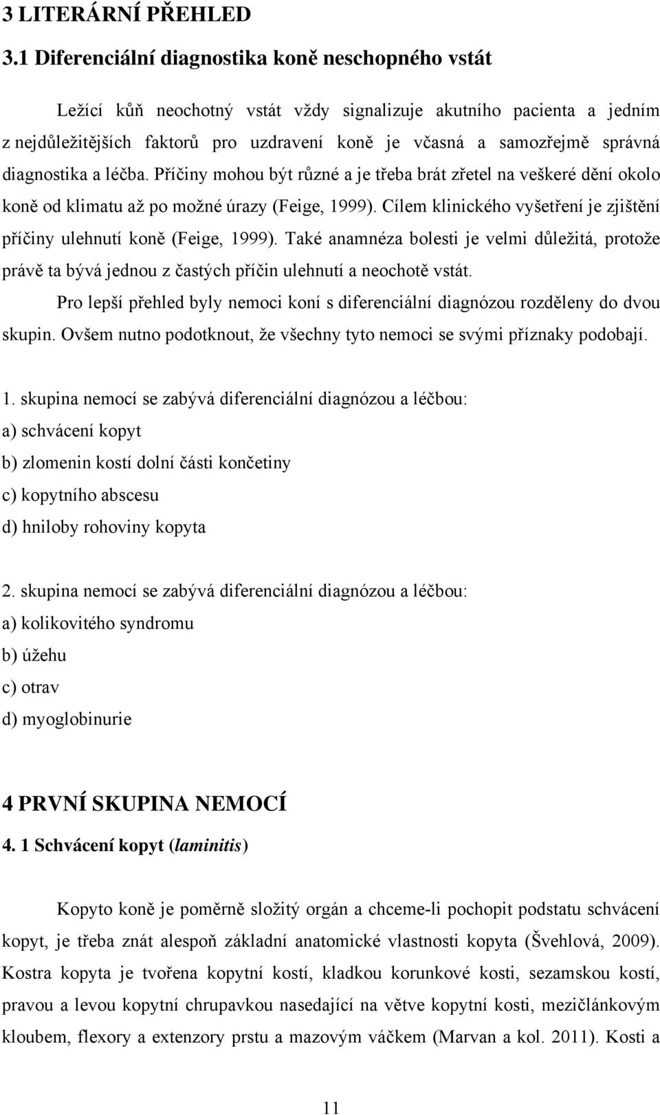 diagnostika a léčba. Příčiny mohou být různé a je třeba brát zřetel na veškeré dění okolo koně od klimatu až po možné úrazy (Feige, 1999).