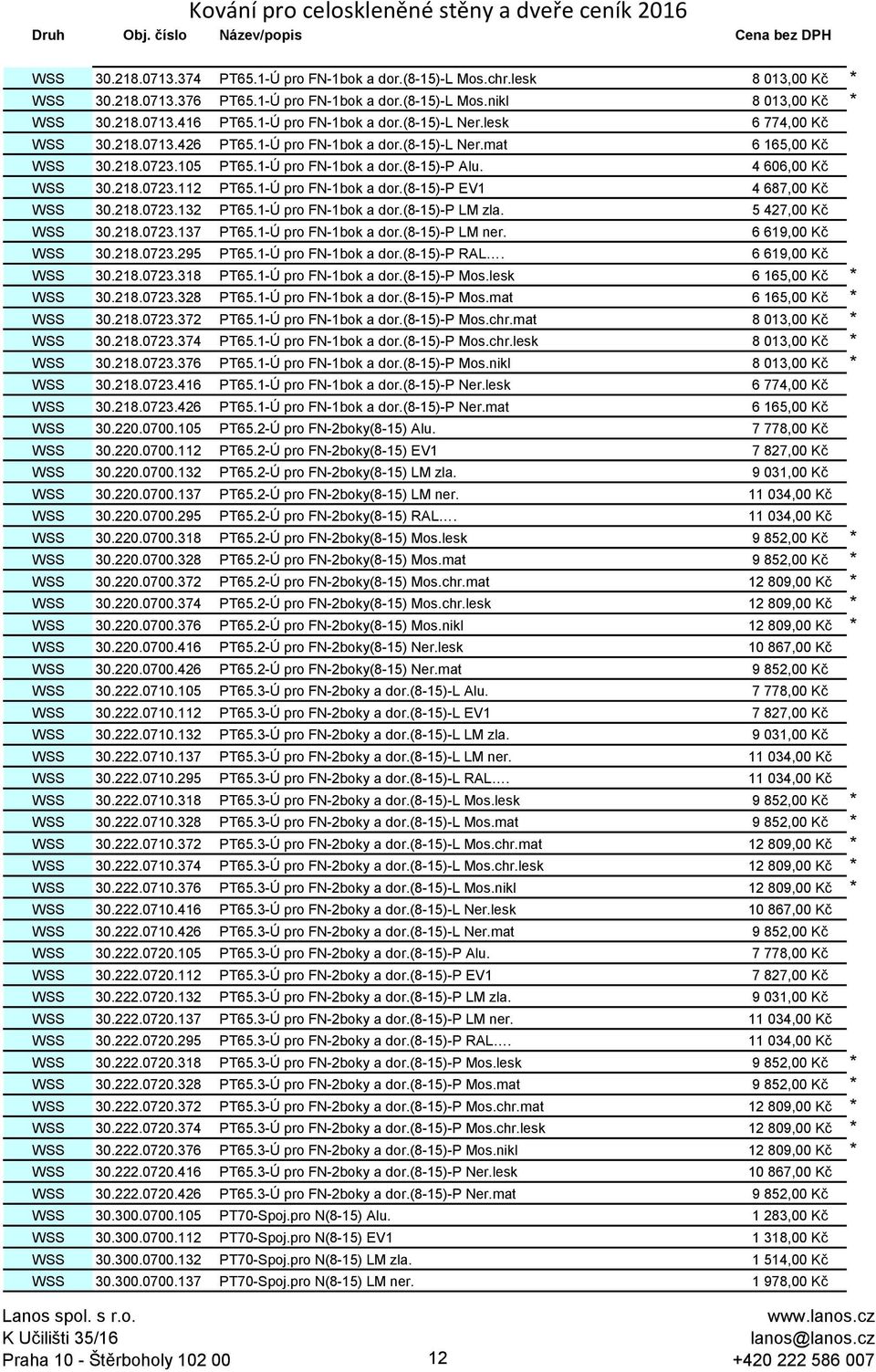 4 606,00 Kč WSS 30.218.0723.112 PT65.1-Ú pro FN-1bok a dor.(8-15)-p EV1 4 687,00 Kč WSS 30.218.0723.132 PT65.1-Ú pro FN-1bok a dor.(8-15)-p LM zla. 5 427,00 Kč WSS 30.218.0723.137 PT65.