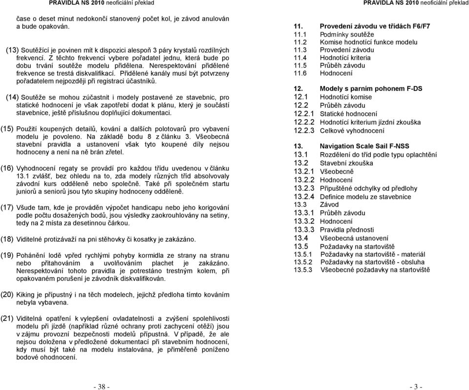 Přidělené kanály musí být potvrzeny pořadatelem nejpozději při registraci účastníků.