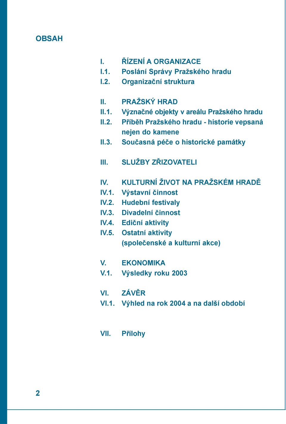 památky III. SLUŽBY ZØIZOVATELI IV. IV.1. IV.2. IV.3. IV.4. IV.5.