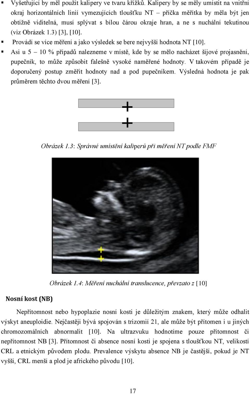 tekutinou (viz Obrázek 1.3) [3], [10]. Provádí se více měření a jako výsledek se bere nejvyšší hodnota NT [10].
