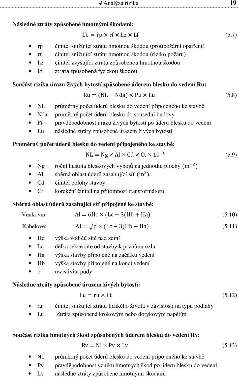 způsobená fyzickou škodou Součást rizika úrazu živých bytostí způsobené úderem blesku do vedení Ru: Ru NL Nda Pu Lu (5.