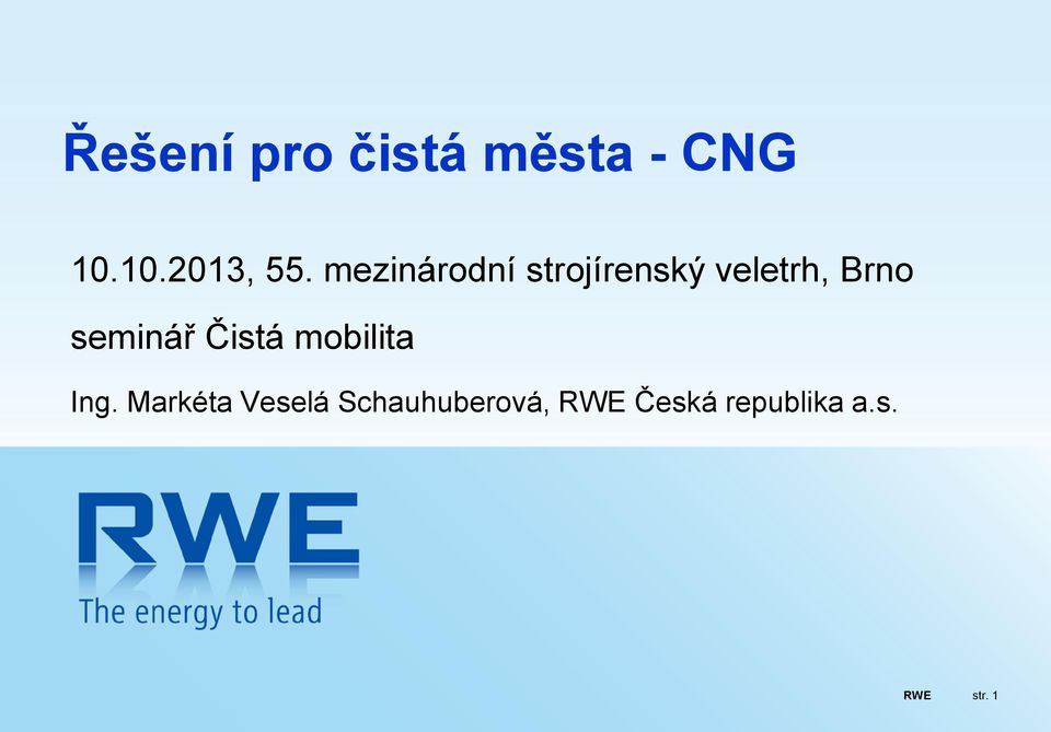 seminář Čistá mobilita Ing.