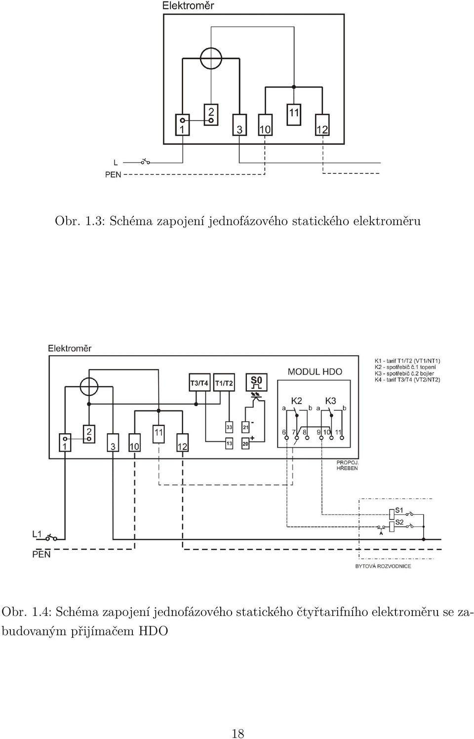 statického elektroměru 4: Schéma zapojení