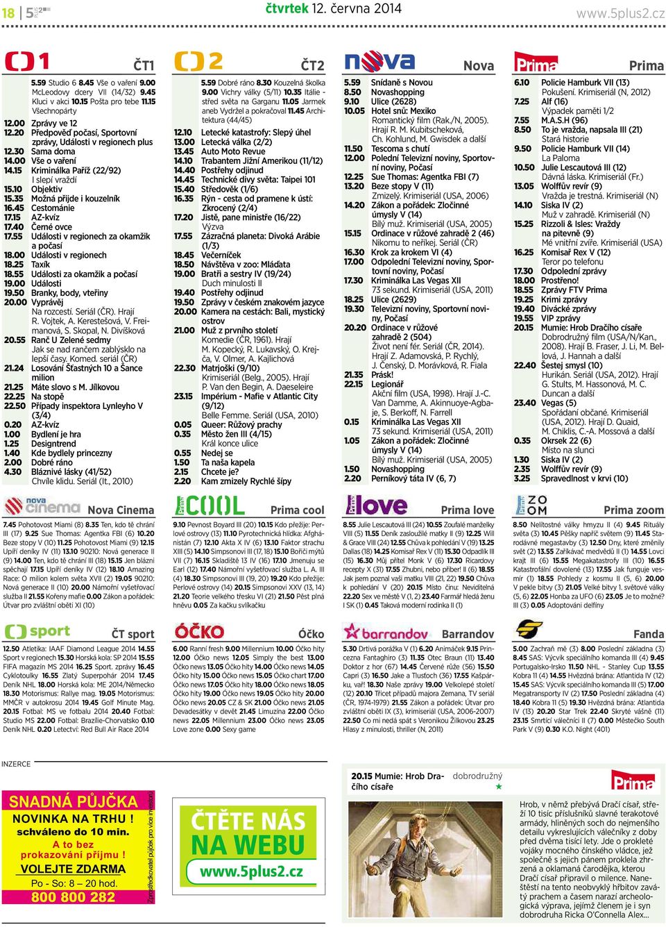 45 Cestománie 17.15 AZ-kvíz 17.40 Černé ovce 17.55 Události v regionech za okamžik apočasí 18.00 Události vregionech 18.25 Taxík 18.55 Události za okamžik apočasí 19.00 Události 19.