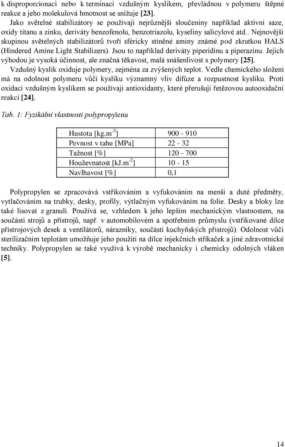. Nejnovější skupinou světelných stabilizátorů tvoří sféricky stíněné aminy známé pod zkratkou HALS (Hindered Amine Light Stabilizers). Jsou to například deriváty piperidinu a piperazinu.