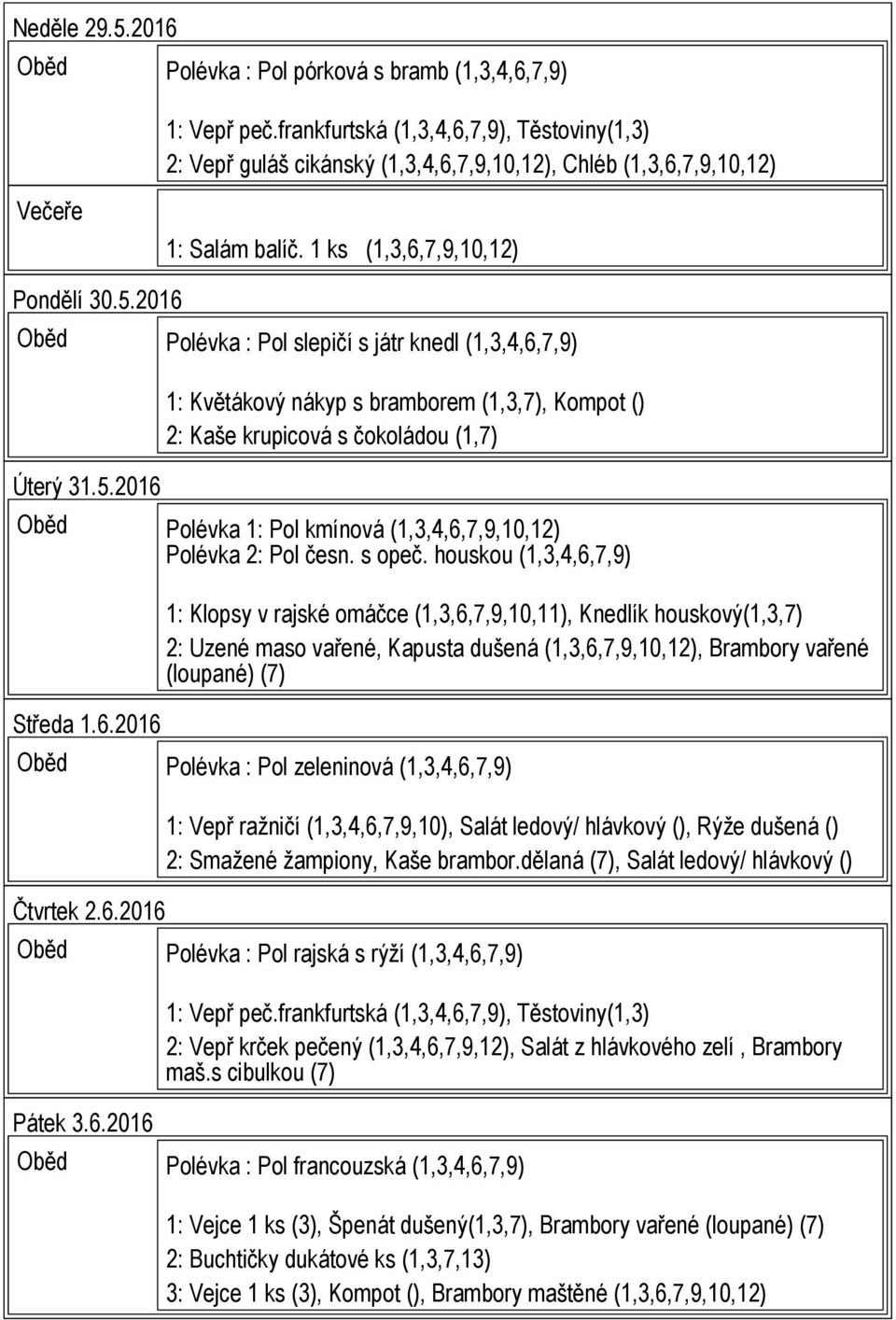 s opeč. houskou (1,3,4,6,