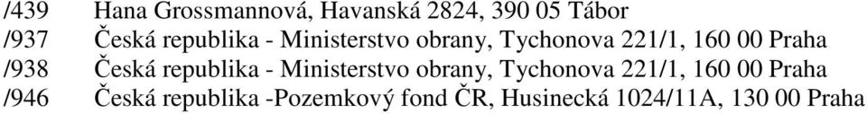 Česká republika - Ministerstvo obrany, Tychonova 221/1, 160 00 Praha