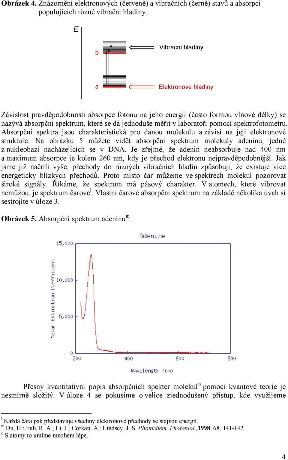 pomocí spektrofotometru. Absorpční spektra jsou charakteristická pro danou molekulu a závisí na její elektronové struktuře.