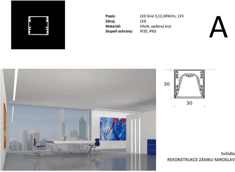 LED Hliník, opálový kryt IP20,