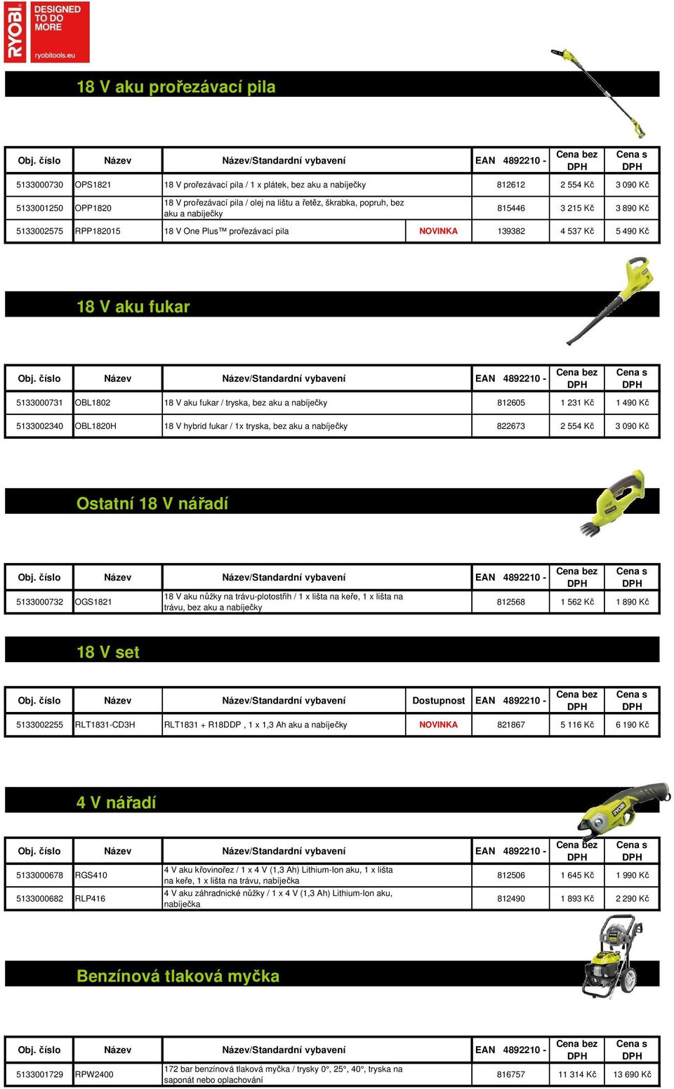 tryska, bez aku a nabíječky 812605 1 231 Kč 1 490 Kč 5133002340 OBL1820H 18 V hybrid fukar / 1x tryska, bez aku a nabíječky 822673 2 554 Kč 3 090 Kč Ostatní 18 V nářadí 5133000732 OGS1821 18 V aku