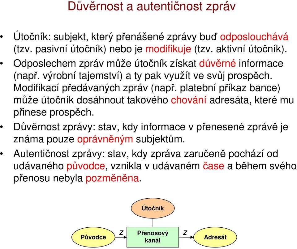 platební příkaz bance) může útočník dosáhnout takového chování adresáta, které mu přinese prospěch.