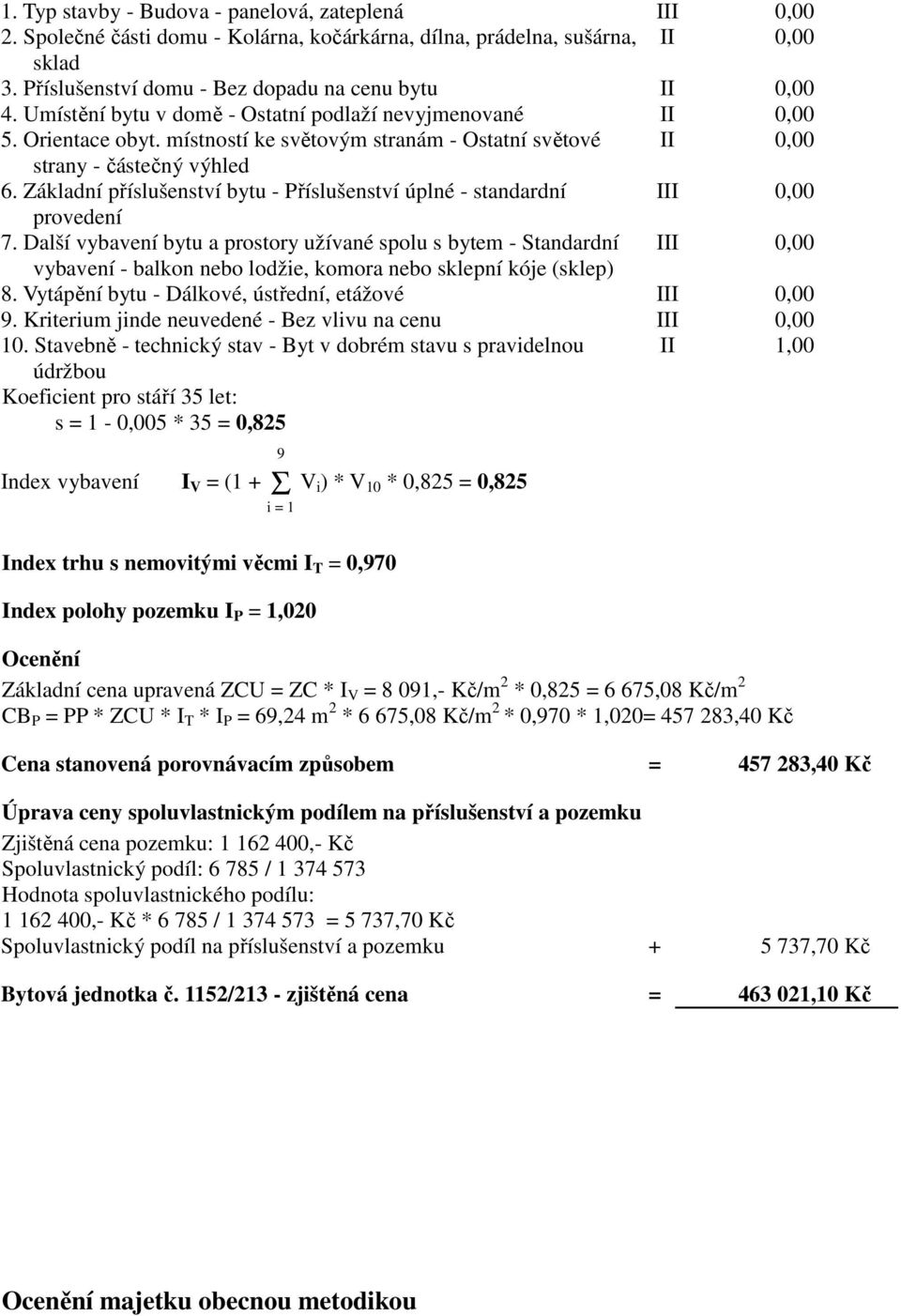 Základní příslušenství bytu - Příslušenství úplné - standardní III 0,00 provedení 7.