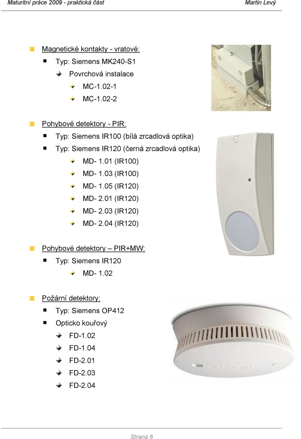 optika) MD- 1.01 (IR100) MD- 1.03 (IR100) MD- 1.05 (IR120) MD- 2.01 (IR120) MD- 2.03 (IR120) MD- 2.