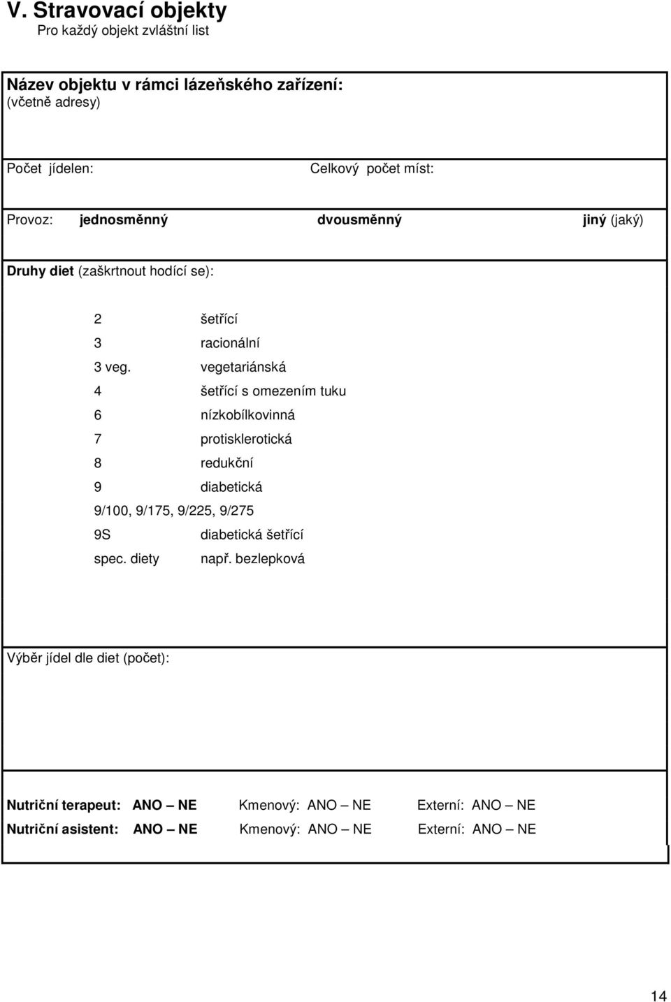 vegetariánská 4 šetřící s omezením tuku 6 nízkobílkovinná 7 protisklerotická 8 redukční 9 diabetická 9/100, 9/175, 9/225, 9/275 9S diabetická