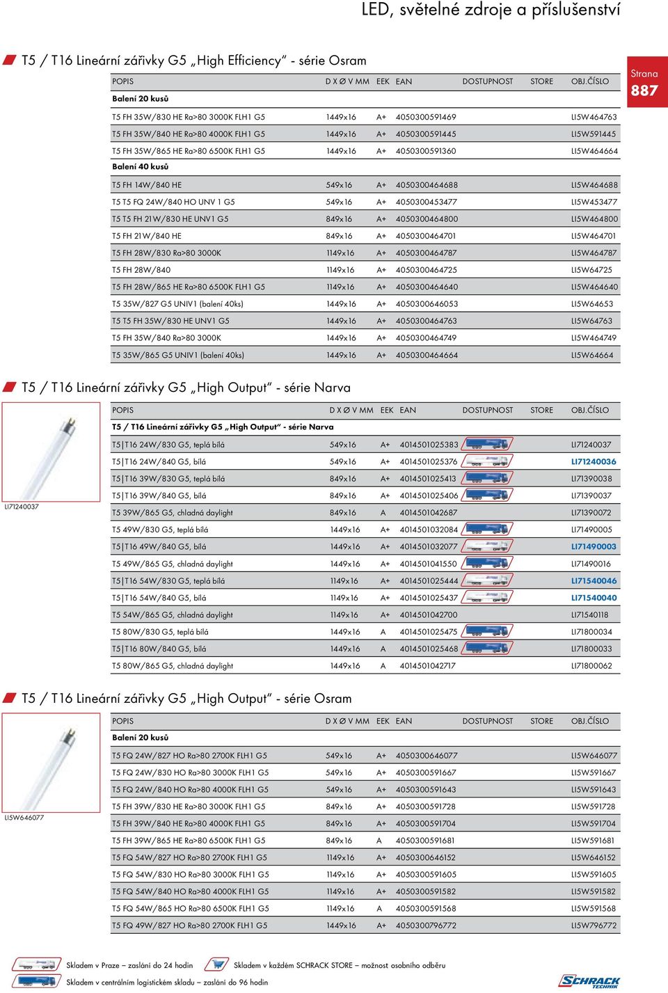 549x16 A+ 4050300453477 LI5W453477 T5 T5 FH 21W/830 HE UNV1 G5 849x16 A+ 4050300464800 LI5W464800 T5 FH 21W/840 HE 849x16 A+ 4050300464701 LI5W464701 T5 FH 28W/830 Ra>80 3000K 1149x16 A+